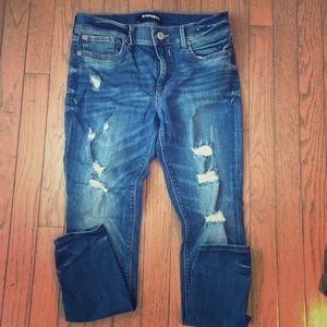 Express Distressed Jeans midrise legging 6 Short